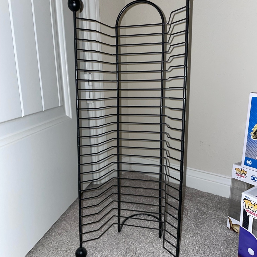 Black Metal CD Storage Rack